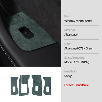 Alcantara Window Control Panel Sticker for Tesla Model 3/Y 2019-2023