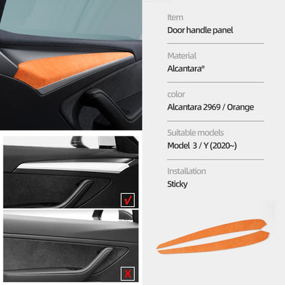 Alcantara Door Panel Trim Cover For Tesla Model 3/Y 2020-2023 (refreshed version)