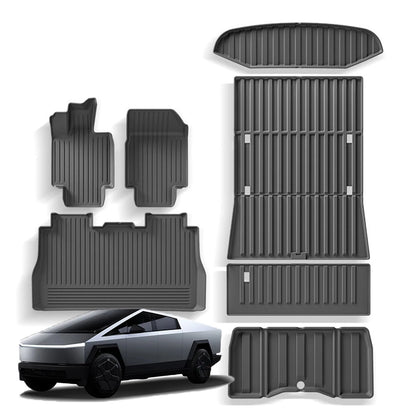 Tesla Cybertruck TPE Waterproof Foot Mats Set | Full Coverage Frunk Trunk Protective Mats