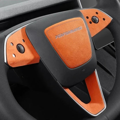 Multi-Colour Alcantara Steering Wheel Sticker for Model 3 Highland 2024+