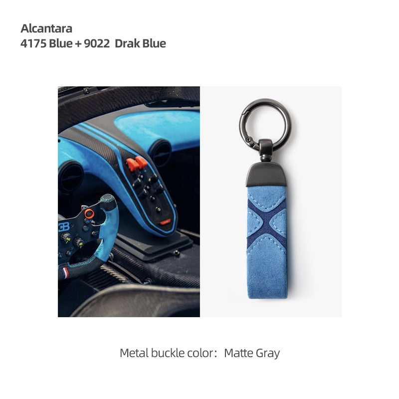 Premium Alcantara Keychain for Tesla Models 3/Y/S/X – Luxurious Suede Leather Key Fob Cover