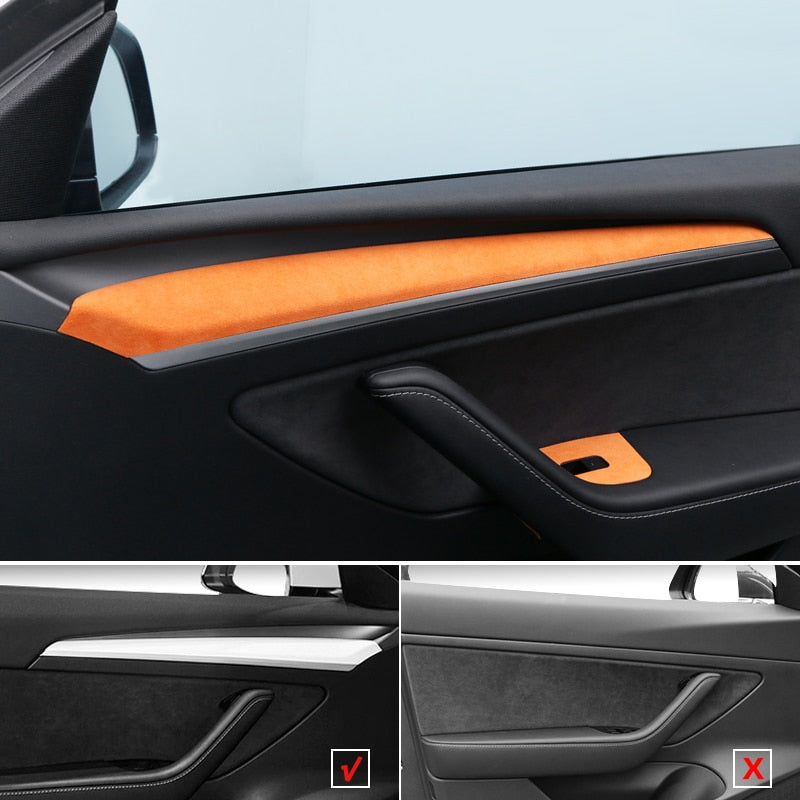 Alcantara Door Panel Trim Cover For Tesla Model 3/Y 2020-2023 (refreshed version)