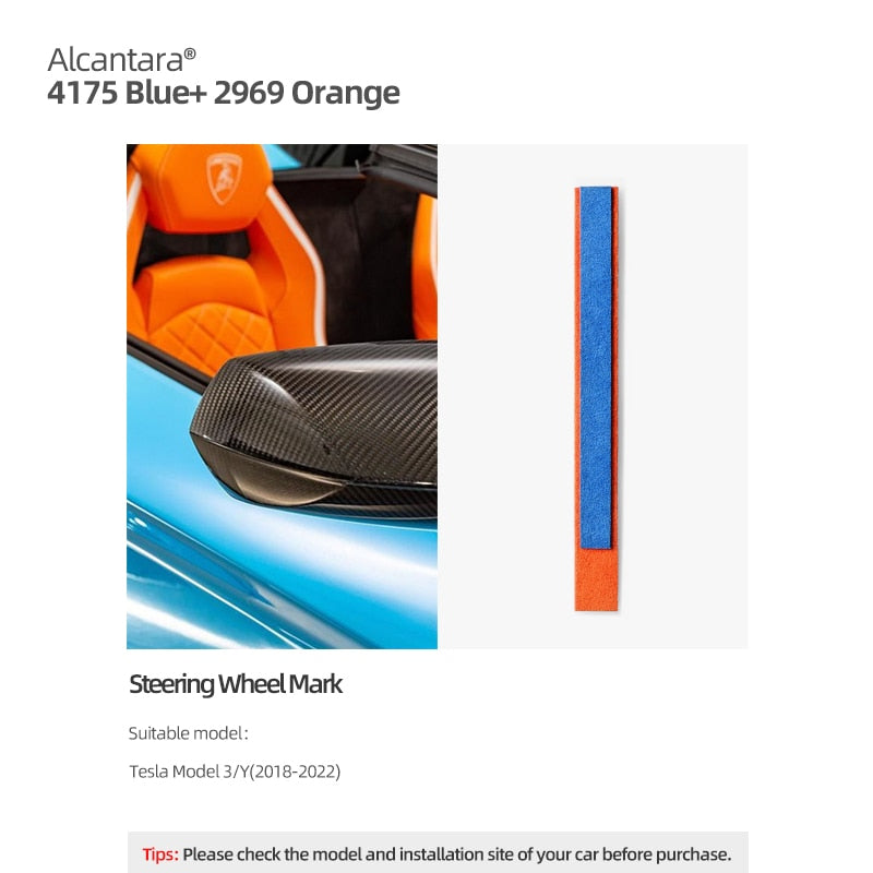 Alcantara Steering Wheel Stripe For Model 3/Y