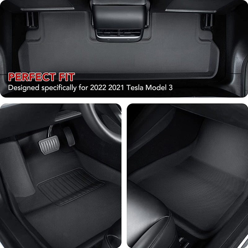 Tesla Model 3 Waterproof Floor Liner & Trunk/Frunk Mats Set