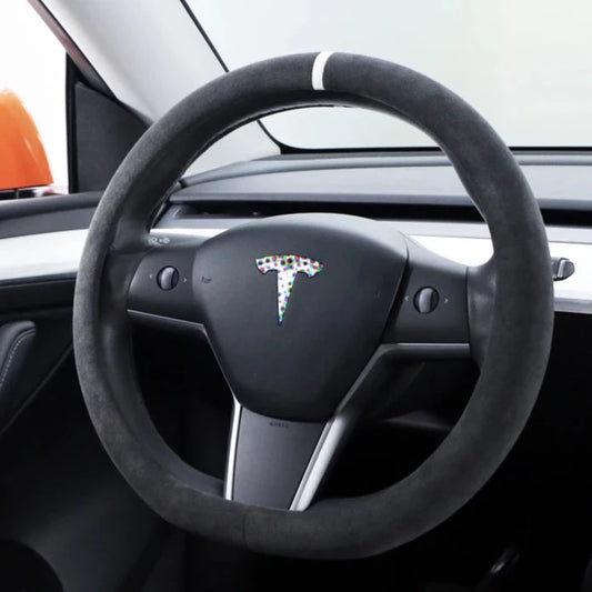 Alcantara Steering Wheel Wrap for Tesla Model 3/Y 2019-2023