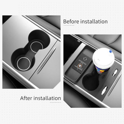 Multi-function Central Cup Holder Storage Box for Tesla Model 3/Y 2021-2023