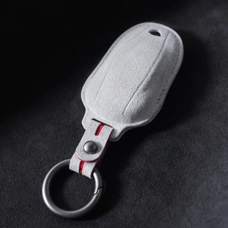 EVONE Premium Alcantara Key Fob Wrap for Tesla Models 3/Y/S/X – Luxurious Suede Leather Protection