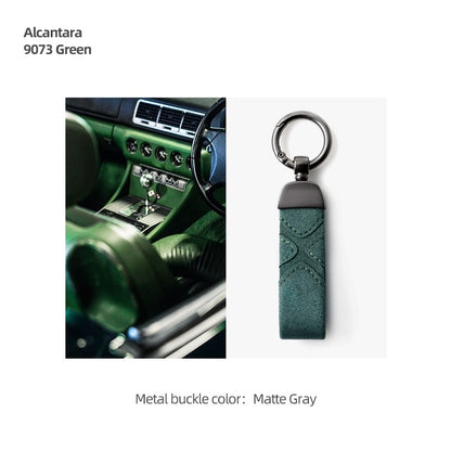 Premium Alcantara Keychain for Tesla Models 3/Y/S/X – Luxurious Suede Leather Key Fob Cover