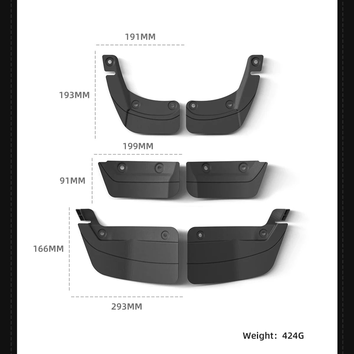 Tesla Model 3/Y/Highland 2020-2024 Rear Mud Flaps & Splash Guard Fenders Kit - Car Modification Accessories