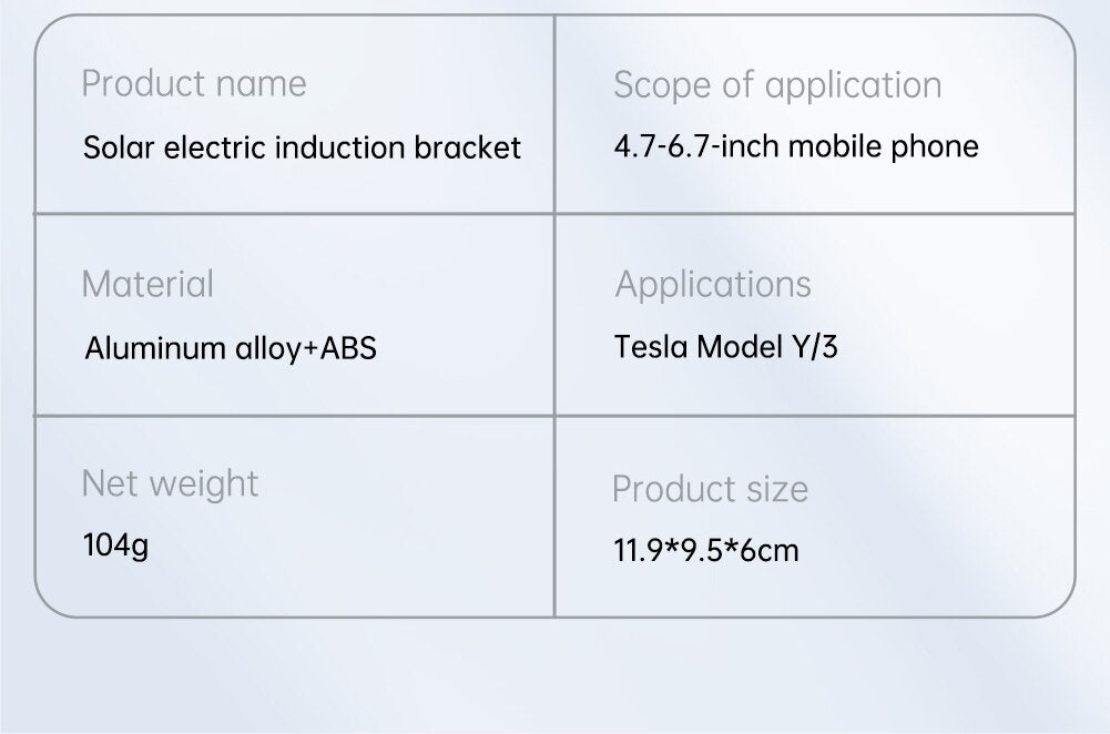 EVONE Solar Powered Phone Holder for Tesla Model 3/Y 2021-2023