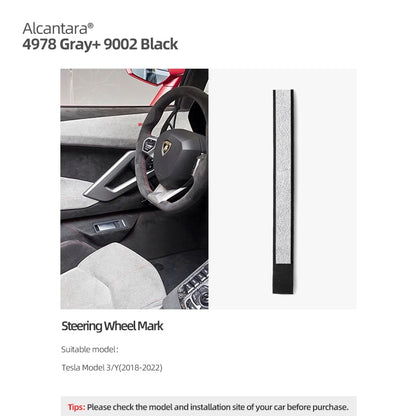 Alcantara Steering Wheel Stripe For Model 3/Y