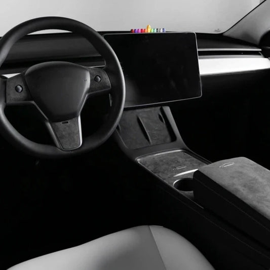 Tesla Model 3/Y Matt Black Alcantara Cover 2021-2023
