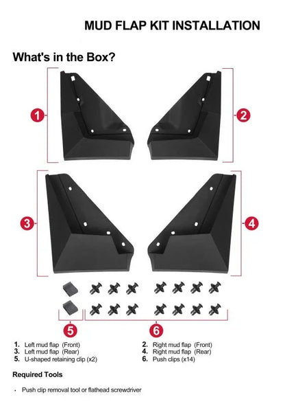 Tesla Cybertruck 2024+ Mud Flaps - Front & Rear TPE Splash Guards