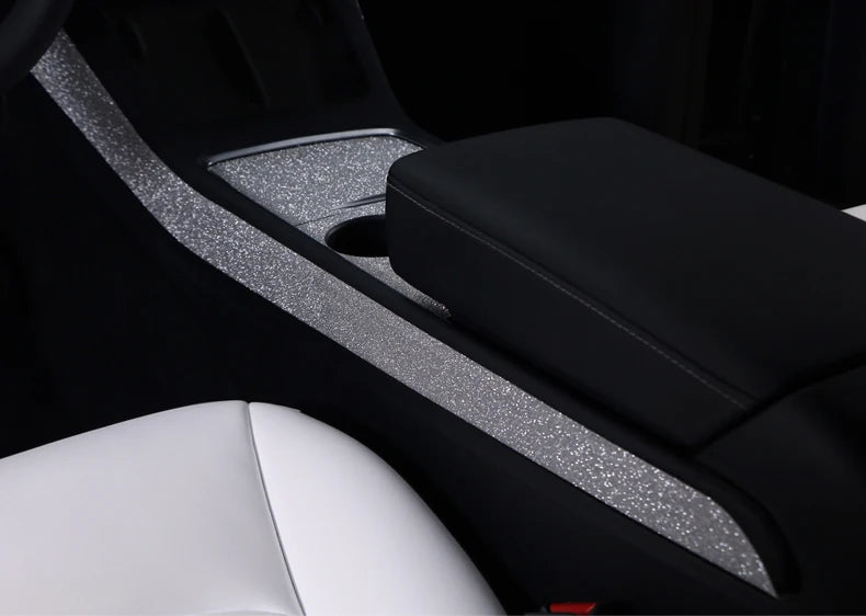 Sparkling Diamond Central Control Panel Side Trim Strip Stickers for Tesla Model 3 & Y (2019-2023)