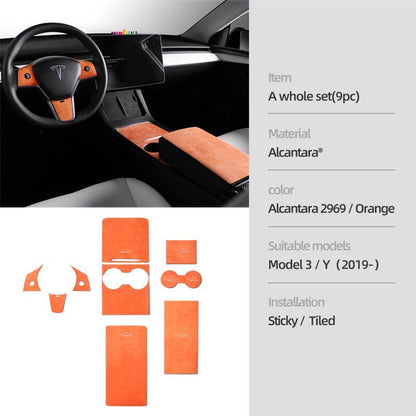 Alcantara Center Console Panel Stickers For Tesla Model 3/Y 2021-2023 - EVONE