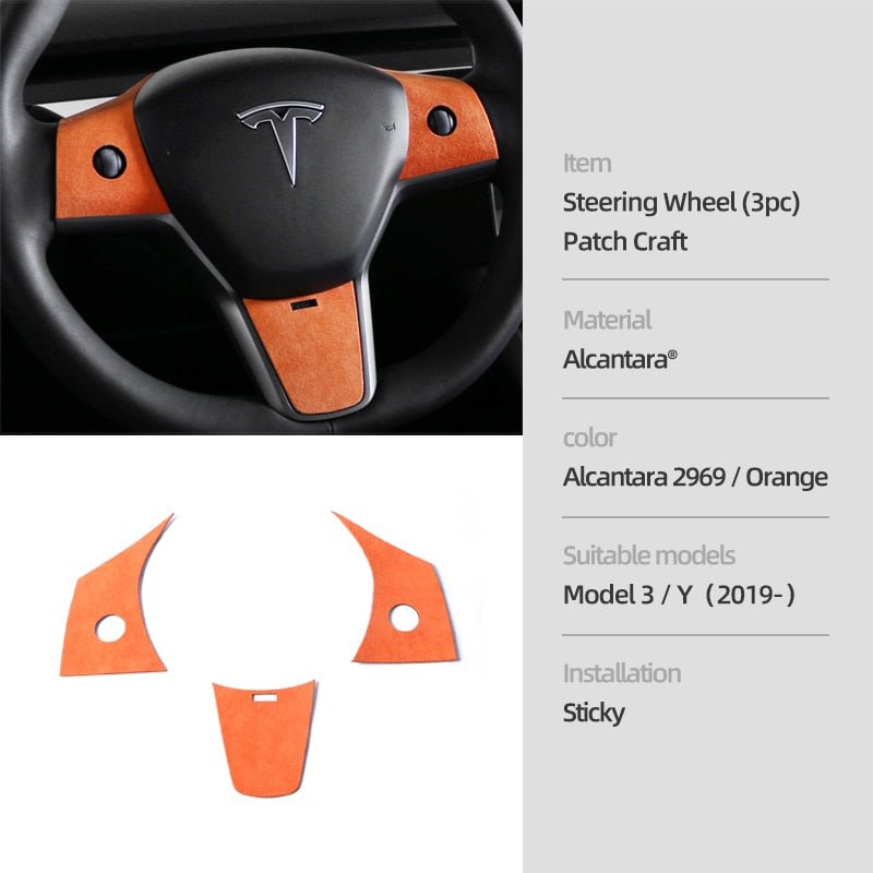 Alcantara Center Console Panel Stickers For Tesla Model 3/Y 2021-2023 - EVONE