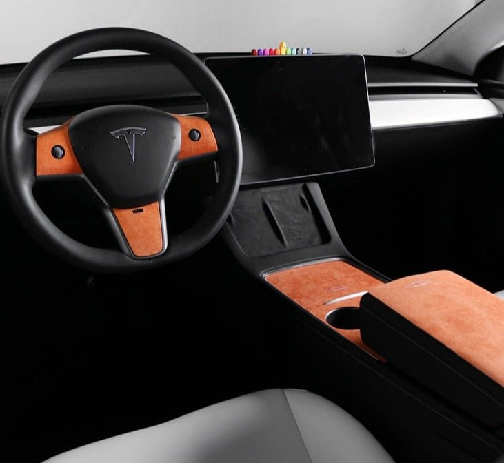 Alcantara Center Console Panel Stickers For Tesla Model 3/Y 2021-2023 - EVONE